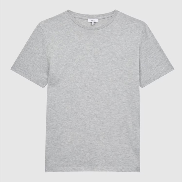 Reiss Bless Cotton Crew Neck T-Shirt in Grey Marl - Picture 5 of 10
